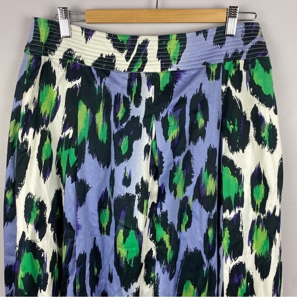 Spanner Animal Print Full Cotton Midi Skirt Size 10 Lilac Green NWT - Picture 3 of 11